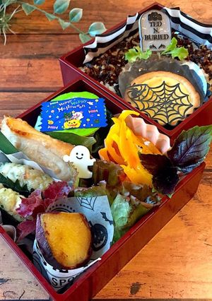 玄米味噌漬けめかじき ハロウィン弁当-レシピのメイン写真