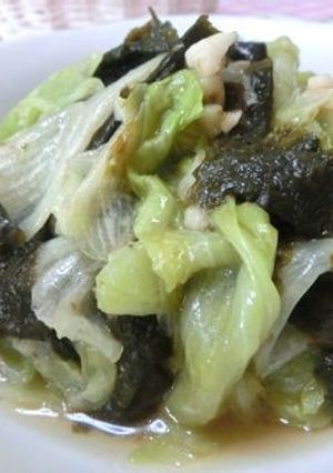 減塩☆レタスと海苔のオイスターソース炒め-レシピのメイン写真