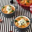 かぼちゃ入りおばけのトマトクリームスープ