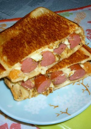 ウインナーたっぷりホットサンド-レシピのメイン写真