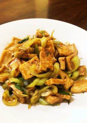 木綿豆腐と万願寺唐辛子の甘味噌炒め-レシピのメイン写真