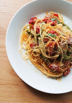 ミニトマトであっさりナポリタン-レシピのメイン写真