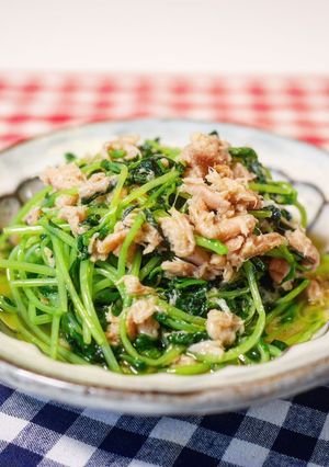 豆苗とツナの塩炒め-レシピのメイン写真
