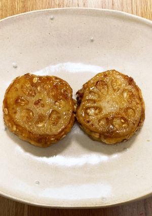 豆腐ハンバーグの蓮根はさみ焼き-レシピのメイン写真