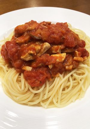 鶏肉とキノコのトマトパスタ-レシピのメイン写真