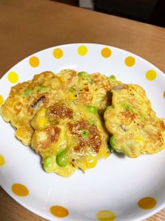お好み焼き粉で、さつまいもじゃこおやき-レシピのメイン写真