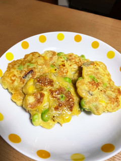 お好み焼き粉で、さつまいもじゃこおやき-レシピのメイン写真