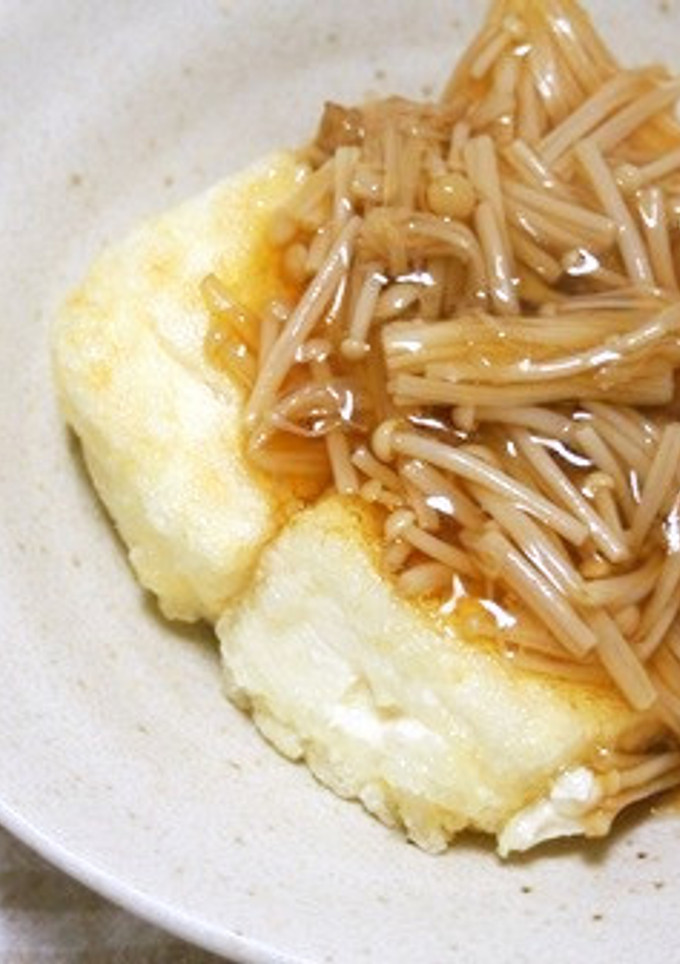 揚げ焼き豆腐♪エノキとろとろ出汁かけ♪-レシピのメイン写真