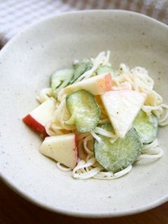 素麺・りんごのマヨネーズ和えサラダ♪-レシピのメイン写真