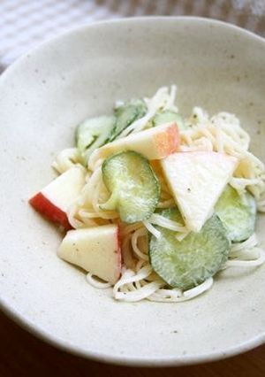 素麺・りんごのマヨネーズ和えサラダ♪-レシピのメイン写真