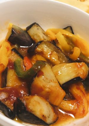【レンジで】ナスとパプリカのケチャップ煮-レシピのメイン写真