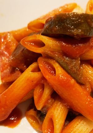 なすの煮浸しinトマトとベーコンのパスタ-レシピのメイン写真
