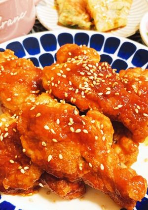 手羽元でヤンニョムチキン♡-レシピのメイン写真