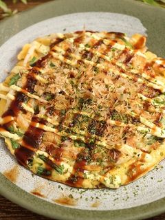 簡単!お好み焼き☆ニラ卵もやし-レシピのメイン写真