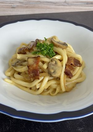 味噌うどんカルボナーラ-レシピのメイン写真