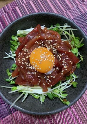 簡単おつまみ☆マグロユッケ-レシピのメイン写真