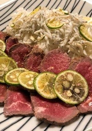小豆島のすだちでしらす飯とローストビーフ-レシピのメイン写真