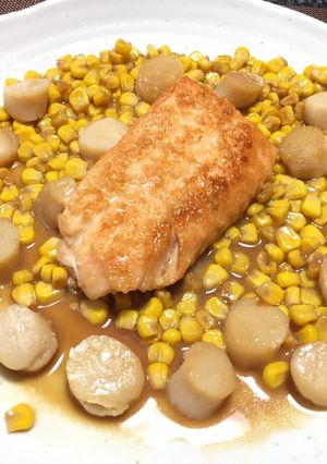 サーモンのムニエル～ホタテ入り-レシピのメイン写真
