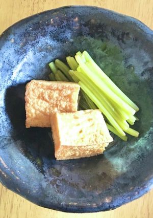 旬の味！簡単！厚揚げとさつま芋の茎の煮物-レシピのメイン写真