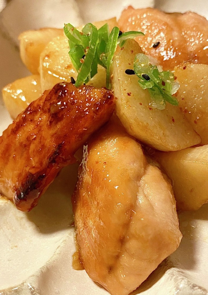 秋鮭と長芋の照り焼き*+-レシピのメイン写真