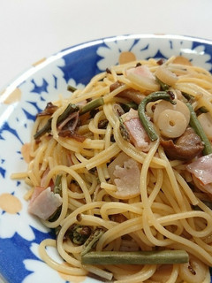 簡単!めんつゆで山菜パスタ-レシピのメイン写真