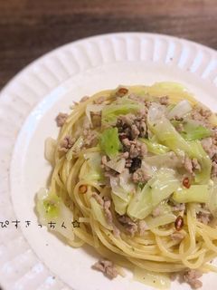 豚挽肉とキャベツのペペロンチーノ-レシピのメイン写真