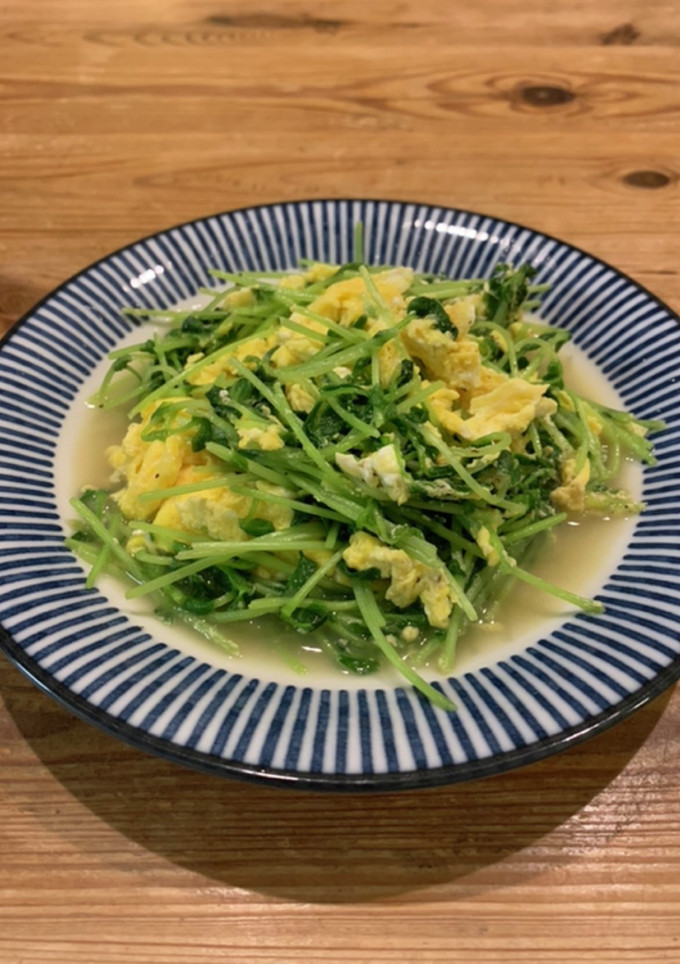 パサパサしない 豆苗とたまごの炒め物-レシピのメイン写真