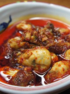 牡蠣で食べるラー油-レシピのメイン写真