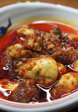 牡蠣で食べるラー油-レシピのメイン写真