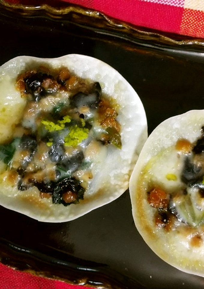 納豆・海苔の佃煮・小松菜の和ピザ-レシピのメイン写真