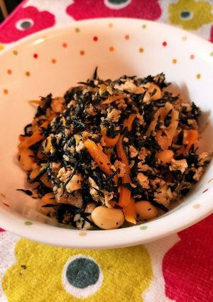 干し椎茸 ひじき 里芋の 煎り豆腐-レシピのメイン写真