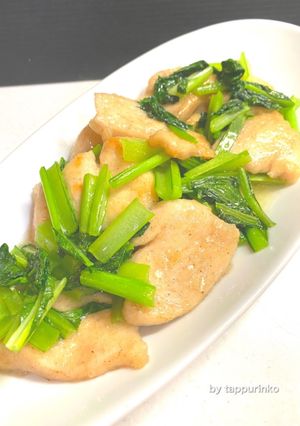 簡単☆小松菜と鶏胸肉の柔らか牡蠣油炒め-レシピのメイン写真