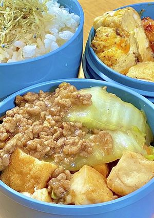 白菜！厚揚げ！のあんかけ　タロの弁当46-レシピのメイン写真