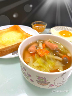 簡単☆朝食◎野菜たっぷりウィンナースープ-レシピのメイン写真