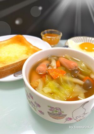 簡単☆朝食◎野菜たっぷりウィンナースープ-レシピのメイン写真