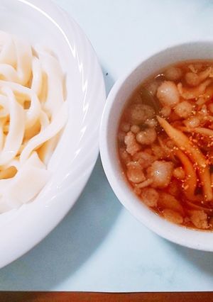 豚肉とキノコのつけうどん(肉汁うどん)-レシピのメイン写真