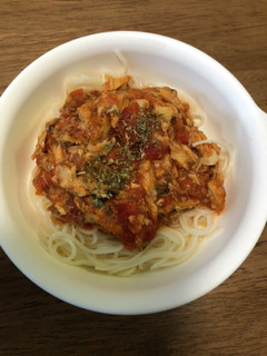 包丁いらず!さば缶とトマト缶でそうめん!-レシピのメイン写真