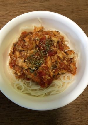 包丁いらず！さば缶とトマト缶でそうめん！-レシピのメイン写真