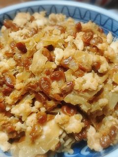 鶏挽き肉の納豆炒め-レシピのメイン写真