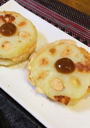 蓮根の明太チーズはさみ焼き-レシピのメイン写真