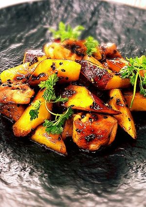サツマイモと鶏肉のオレンジジュース炒め-レシピのメイン写真