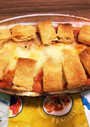 レンジトマトチーズ焼きカリカリ油揚げのせ-レシピのメイン写真