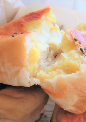 フライパンで作る!さつまいもあんパン-レシピのメイン写真