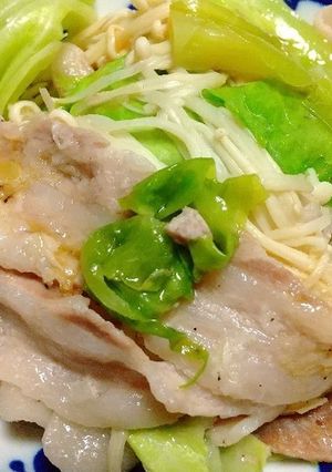 豚バラとキャベツの柚子ねぎ塩蒸し-レシピのメイン写真