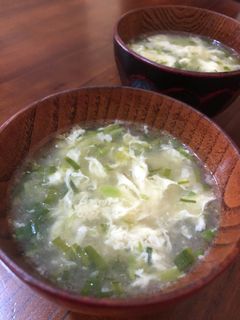 焦がしネギと卵の中華風スープ-レシピのメイン写真
