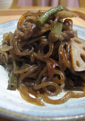 豚バラと根菜のキンピラ風煮物-レシピのメイン写真