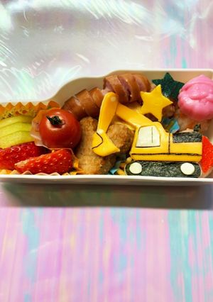 ショベルカー★働く車☆キャラ弁♪遠足に☆-レシピのメイン写真