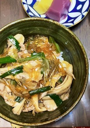 簡単♪あっさり美味っ!豚肉と舞茸の中華丼-レシピのメイン写真