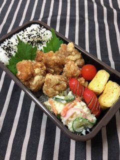 男子高校生弁当★79 唐揚げのっけ弁-レシピのメイン写真