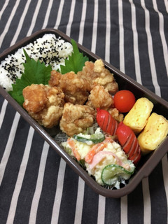 男子高校生弁当★79 唐揚げのっけ弁-レシピのメイン写真